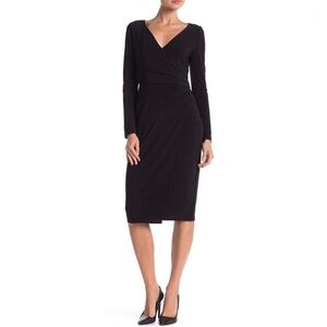 NWT London Times Long Sleeve Black Mini Dress New